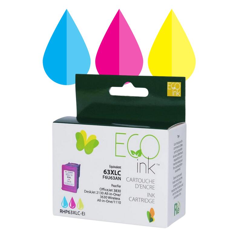 HP - 63XL - Couleur - ECO INK